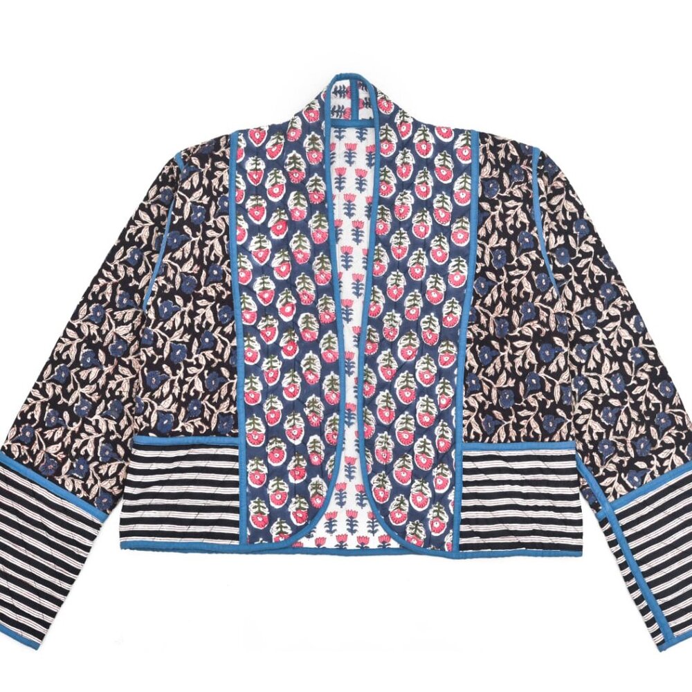 BRAND NEW Hand Block Printed For Woman Winter Fall Jacket Christmas Gift